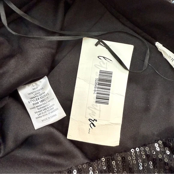 12th Tribe Black Sequin Fringe Mini Skirt - Picture 9 of 10